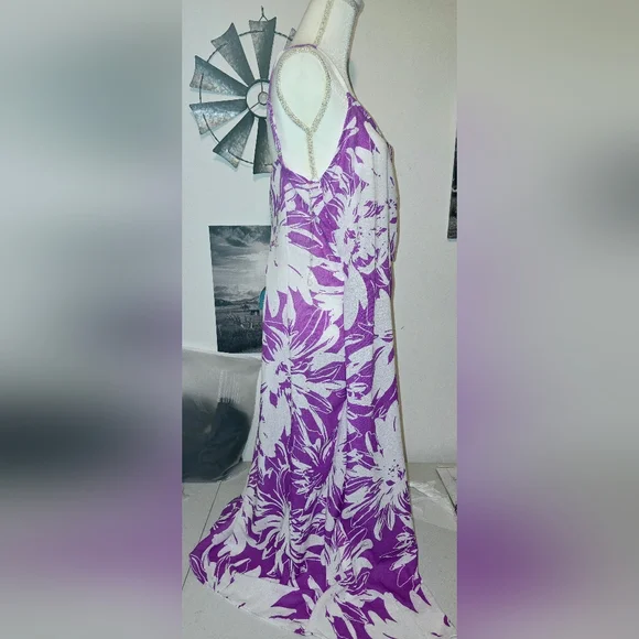 Purple Hawaiian Style Dress Large - Picture 5 of 14